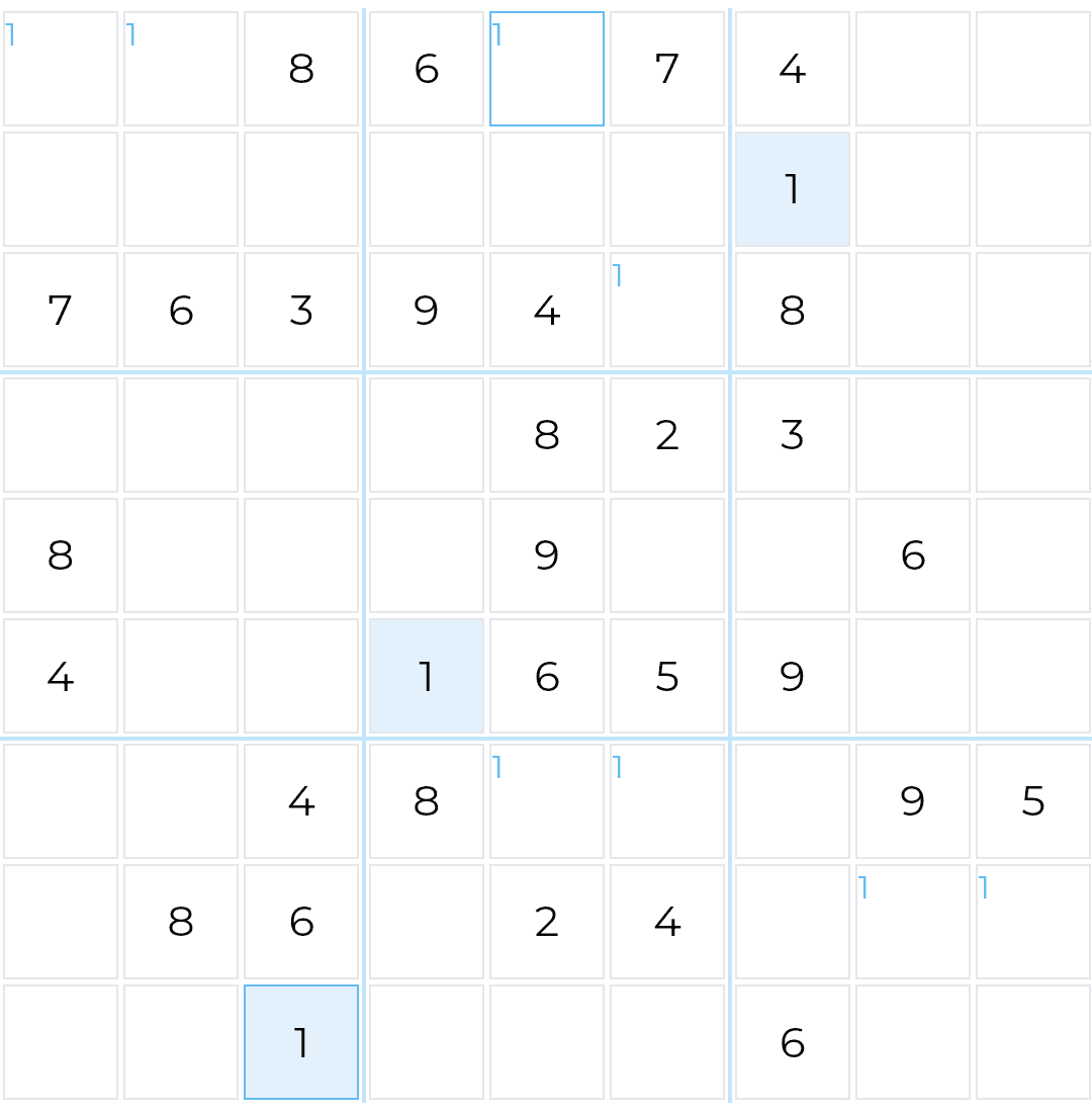 Snyder Notation Example: Finding hidden pairs in Sudoku